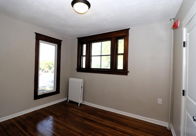 238 Lincoln St, Mankato, MN 56001 - empty room with baseboards, dark wood finished floors, a wealth of natural light, and radiator