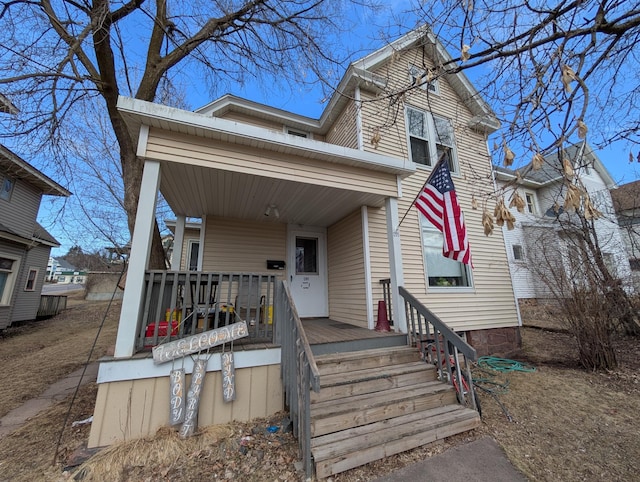 view of front of house with a porch