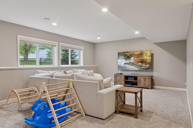 6573 Bridle Path, Corcoran, MN 55340 - carpeted living area with recessed lighting and baseboards