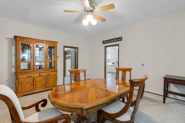 52905 Deerwood Ave, Rush City, MN 55069 - dining space with light colored carpet and a ceiling fan