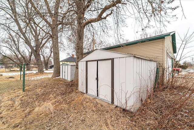 view of shed