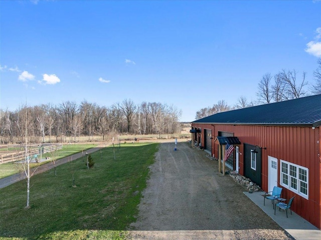 view of street featuring a view of countryside
