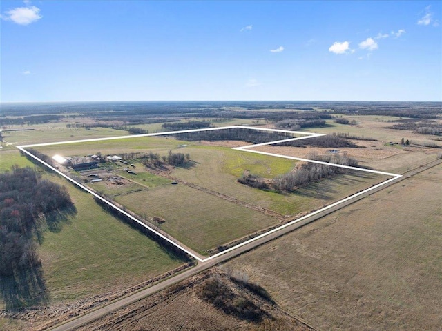 overview of rural landscape with property parcel outlined
