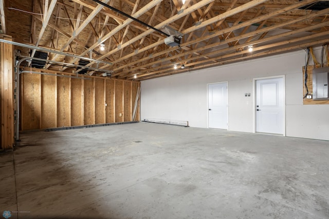 garage with electric panel