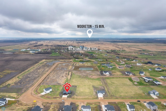 bird's eye view featuring a rural view