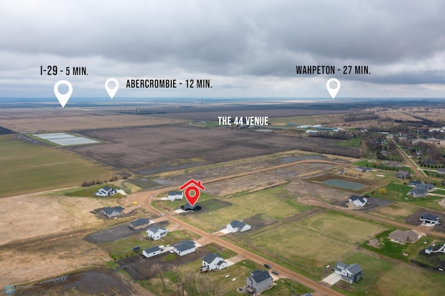 aerial view with a rural view