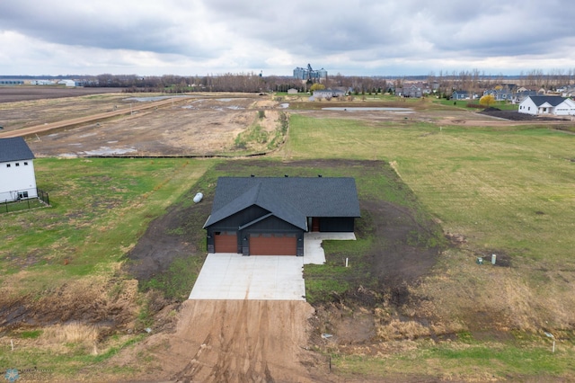 aerial view with a rural view
