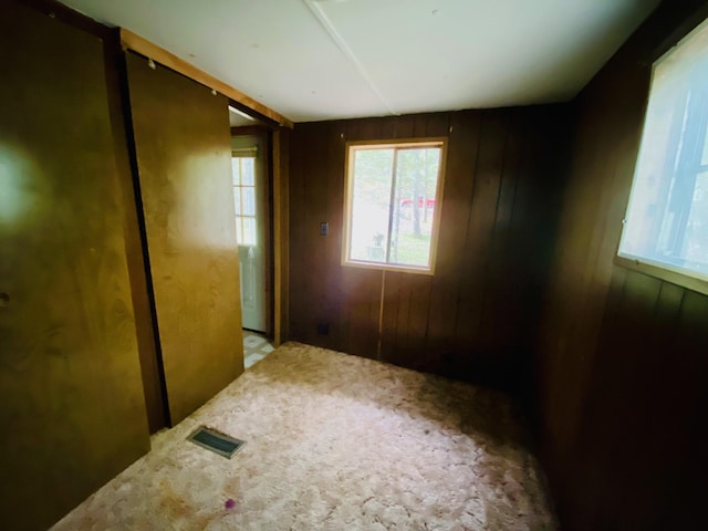 9199 County Road Y, Wascott, WI 54838 - unfurnished room with wooden walls and carpet flooring