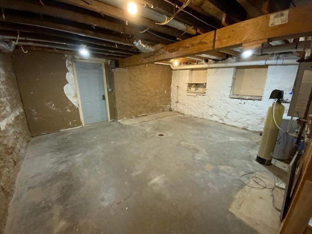 view of unfinished below grade area