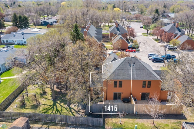 aerial perspective of suburban area