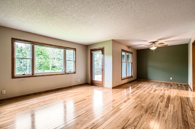 1877 Quasar Ave S, Lake Saint Croix Beach, MN 55043 - spare room with light wood-type flooring, a textured ceiling, and ceiling fan