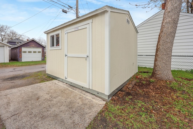 view of shed