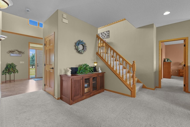 25124 Firefly Ave, Wyoming, MN 55092 - stairway featuring carpet, baseboards, and recessed lighting