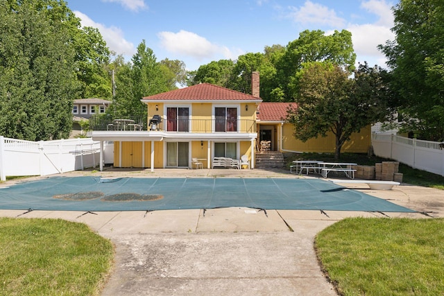 6365 Bay Ridge Rd, Mound, MN 55364 - view of swimming pool with a fenced backyard, a patio area, and a diving board