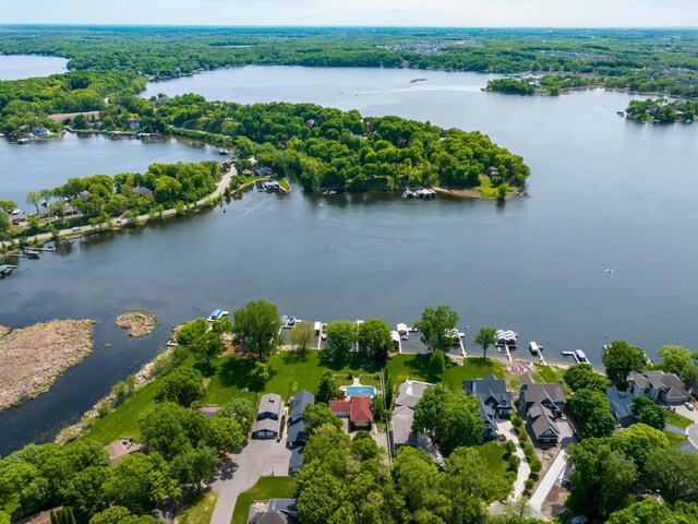 6365 Bay Ridge Rd, Mound, MN 55364 - aerial view of residential area featuring a nearby body of water and a forest