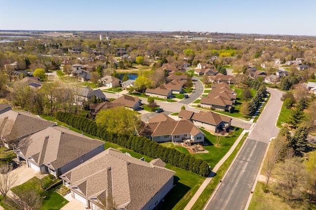 bird's eye view with a residential view