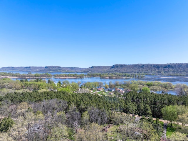 property view of mountains featuring a water view