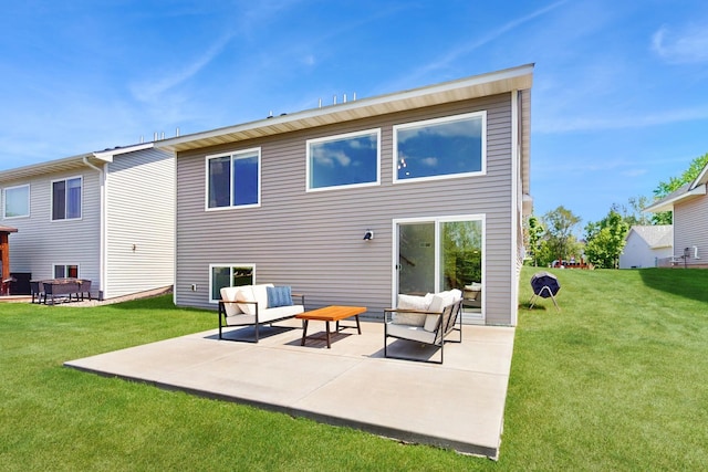 10725 Knollwood Ln, Woodbury, MN 55129 - rear view of property with an outdoor hangout area, a patio, and a lawn