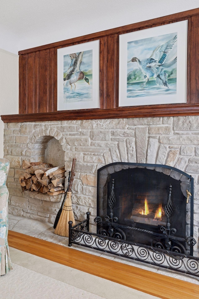 1870 Eleanor Ave, Saint Paul, MN 55116 - detailed view of a stone fireplace