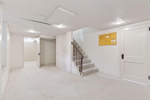1870 Eleanor Ave, Saint Paul, MN 55116 - finished below grade area with carpet, stairs, and a drop ceiling