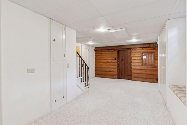 1870 Eleanor Ave, Saint Paul, MN 55116 - finished below grade area with stairs, carpet, and a drop ceiling