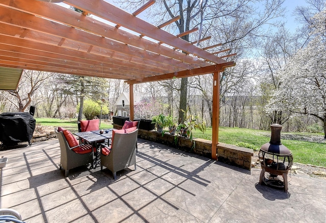 6575 145th St E, Cannon City Twp, MN 55057 - view of patio / terrace with a pergola and outdoor dining space
