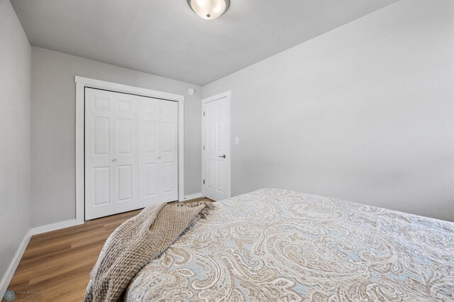 221 26th Ave N, Fargo, ND 58102 - bedroom featuring baseboards, wood finished floors, and a closet
