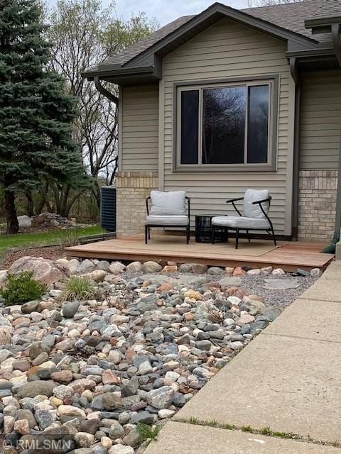 view of patio featuring a wooden deck