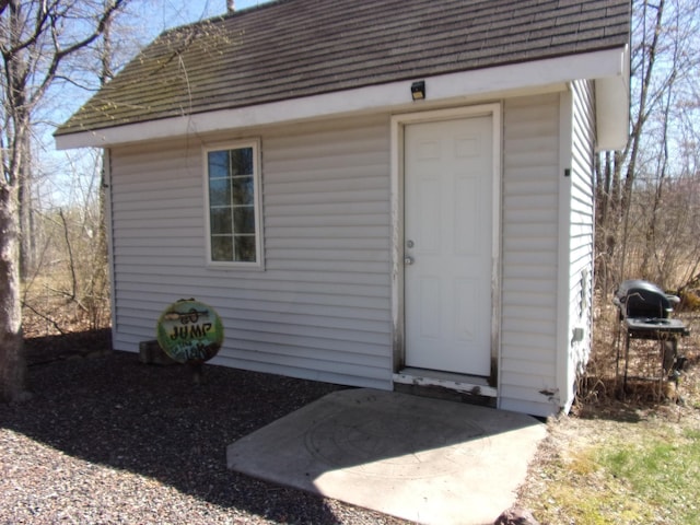 view of shed
