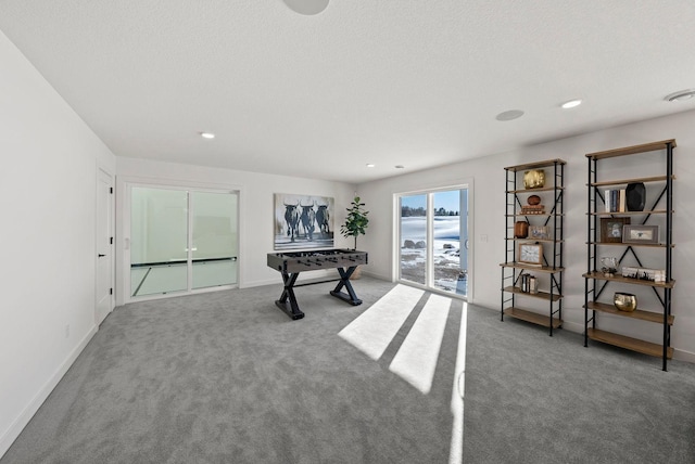 4181 Arbor Dr, Woodbury, MN 55129 - recreation room with carpet, baseboards, and recessed lighting