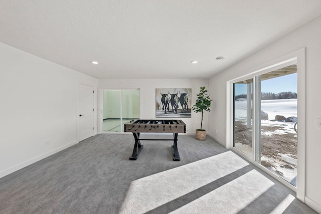4181 Arbor Dr, Woodbury, MN 55129 - playroom with baseboards, recessed lighting, and carpet