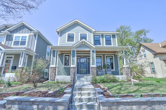 craftsman inspired home with a porch