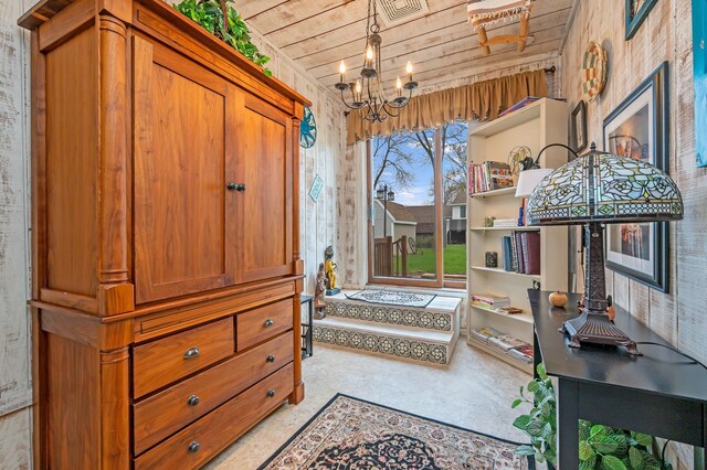 1840 Red Leaf Ct, Windom, MN 56101 - entryway with a chandelier and wooden ceiling