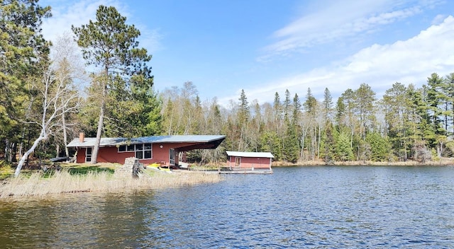 water view featuring a view of trees