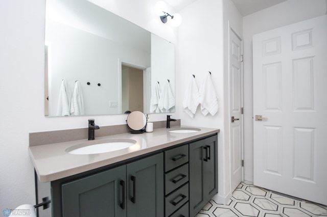 4964 Big Goose Ln S, Fargo, ND 58104 - bathroom featuring double vanity and tile patterned floors