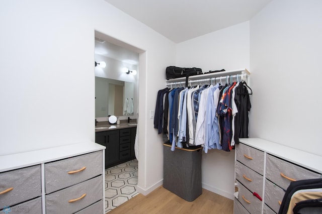 4964 Big Goose Ln S, Fargo, ND 58104 - walk in closet with light wood-style floors and a sink