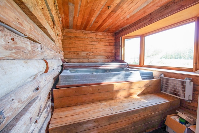 view of sauna