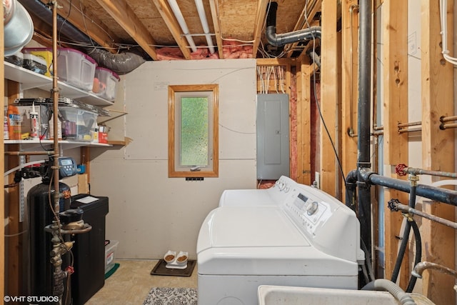 17150 Grenadier Ave, Lakeville, MN 55044 - laundry area featuring electric panel and washer and clothes dryer