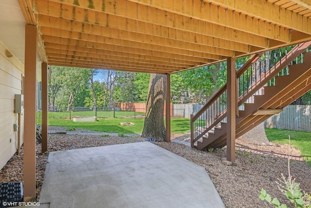17150 Grenadier Ave, Lakeville, MN 55044 - fenced backyard with a patio and stairs