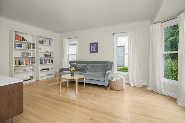 1677 Niles Ave, Saint Paul, MN 55116 - living area featuring light wood-type flooring, plenty of natural light, and built in shelves