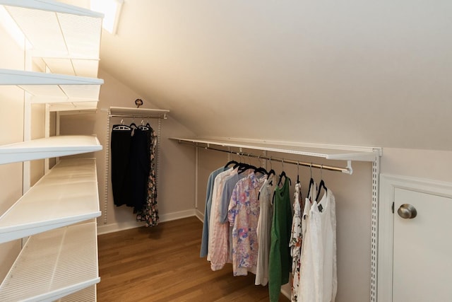 1677 Niles Ave, Saint Paul, MN 55116 - spacious closet with wood finished floors and vaulted ceiling