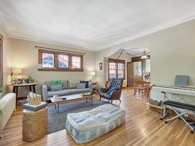 2100 Saint Clair Ave, Saint Paul, MN 55105 - living area featuring wood finished floors and crown molding