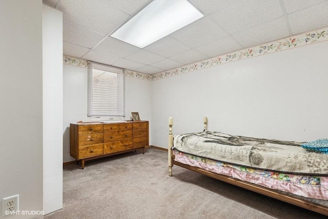 904 Washington St, Saint Croix Falls, WI 54024 - bedroom with baseboards, carpet, and a drop ceiling