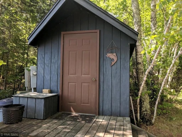 view of shed