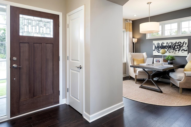 14897 144th Ave N, Dayton, MN 55327 - foyer entrance with baseboards, dark wood-style flooring, and recessed lighting