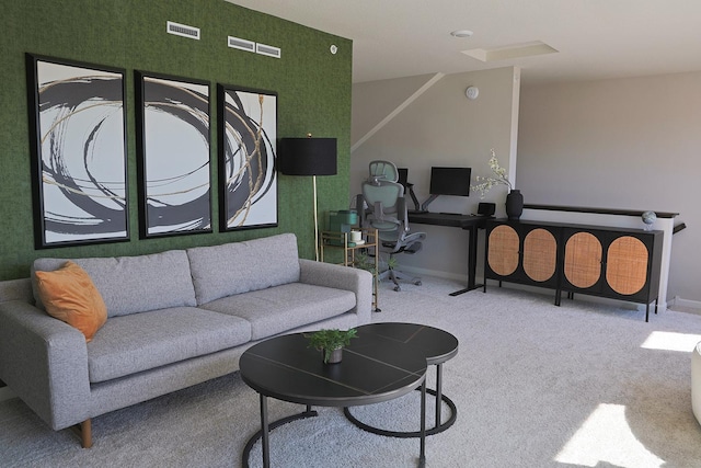 5275 94th Ln N, Brooklyn Park, MN 55443 - carpeted living room with baseboards and visible vents