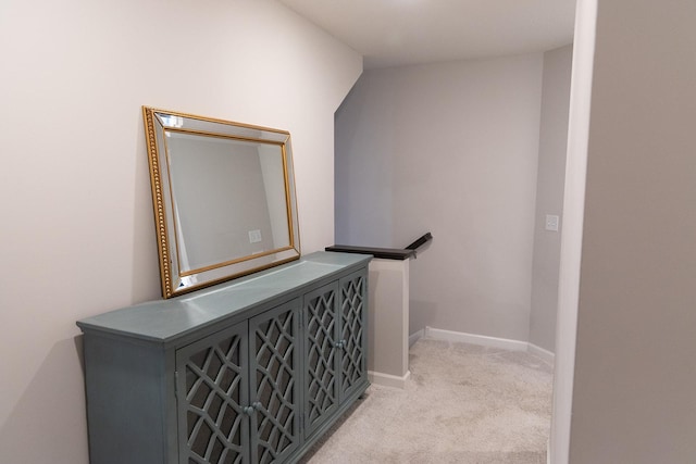 5275 94th Ln N, Brooklyn Park, MN 55443 - corridor with baseboards, an upstairs landing, and carpet floors