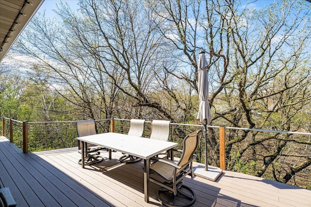 2222 White Oak Ct, Hudson, WI 54016 - wooden deck featuring outdoor dining space