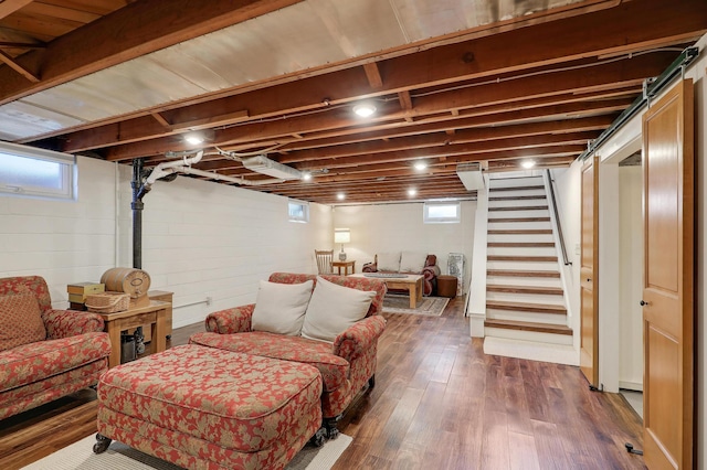 2102 Pinehurst Ave, Saint Paul, MN 55116 - basement featuring dark wood-style flooring and stairs