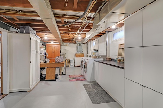 2102 Pinehurst Ave, Saint Paul, MN 55116 - basement featuring washing machine and clothes dryer and electric panel